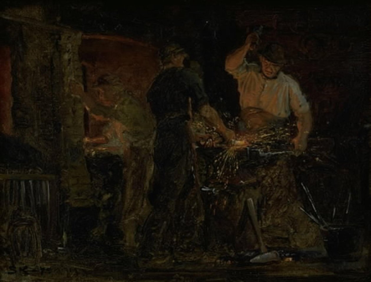 Una herrería en Hornbæk de Peder Severin Krøyer