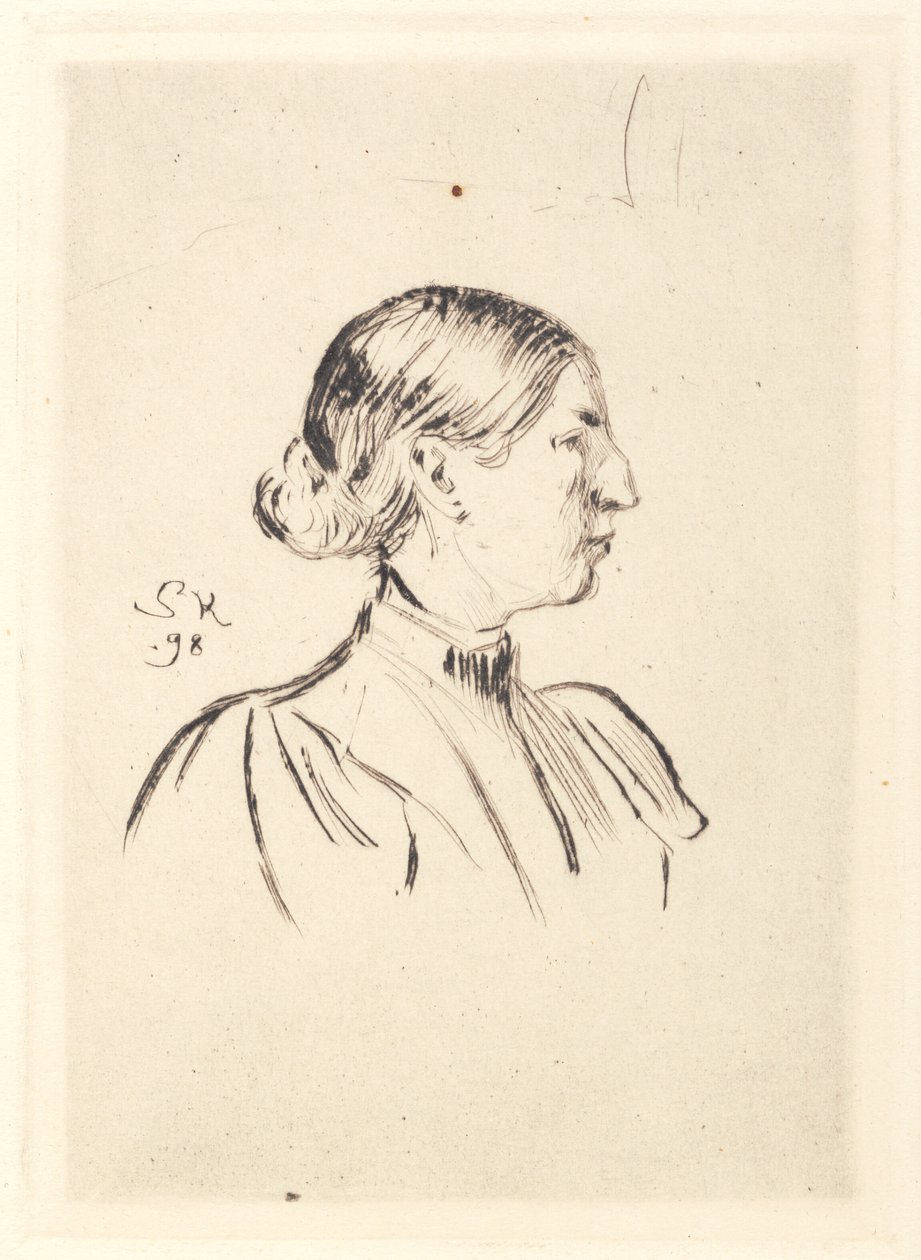 Retrato de Anna Ancher, perfil de Peder Severin Krøyer