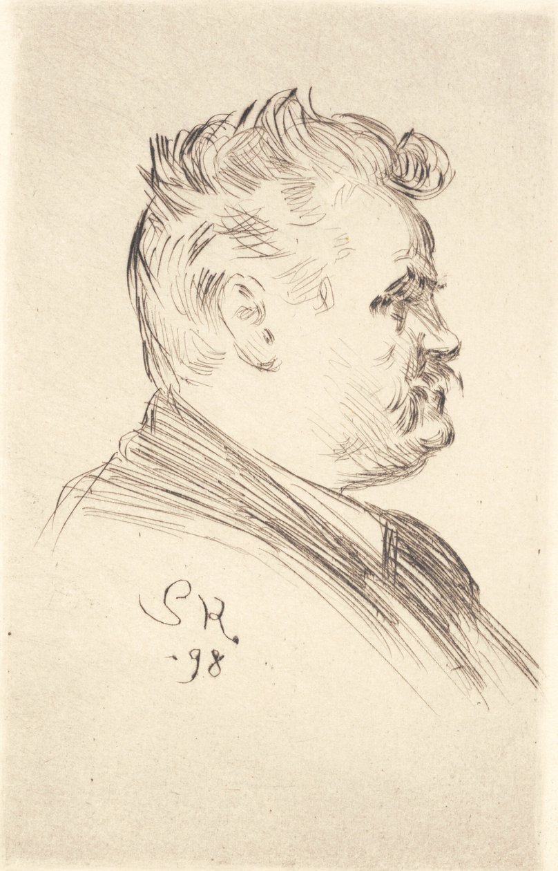 Retrato de Carl Locher, perfil de Peder Severin Krøyer