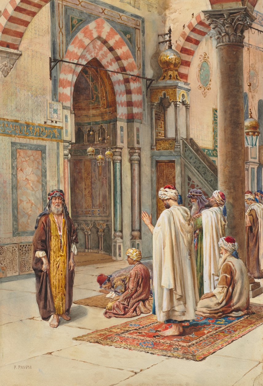 Moslems at Prayer de P. Pavesi