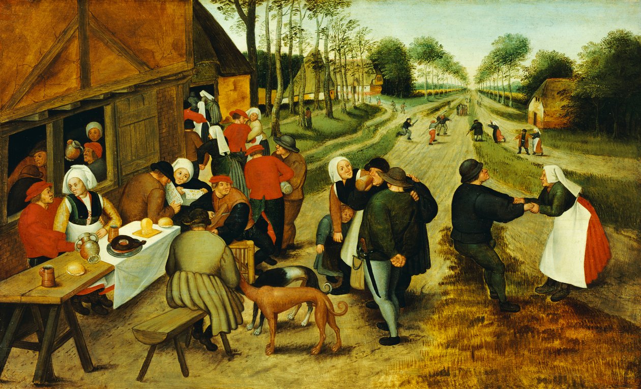Campesinos en una posada al borde del camino de P. the Younger Brueghel