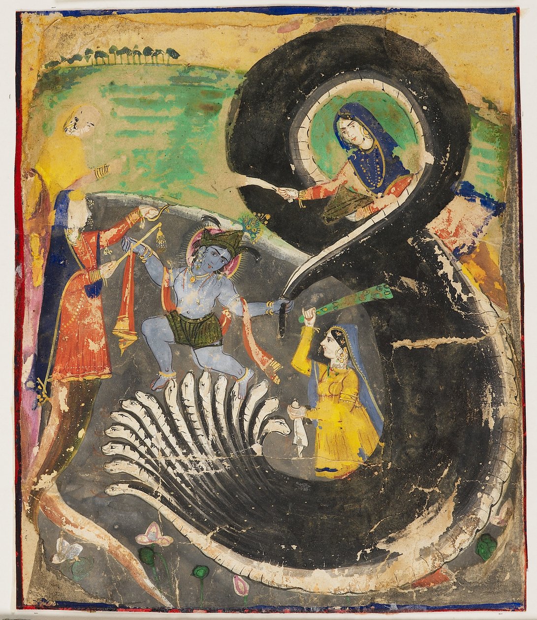 Krishna y la naga Kaliya de Pakistani School