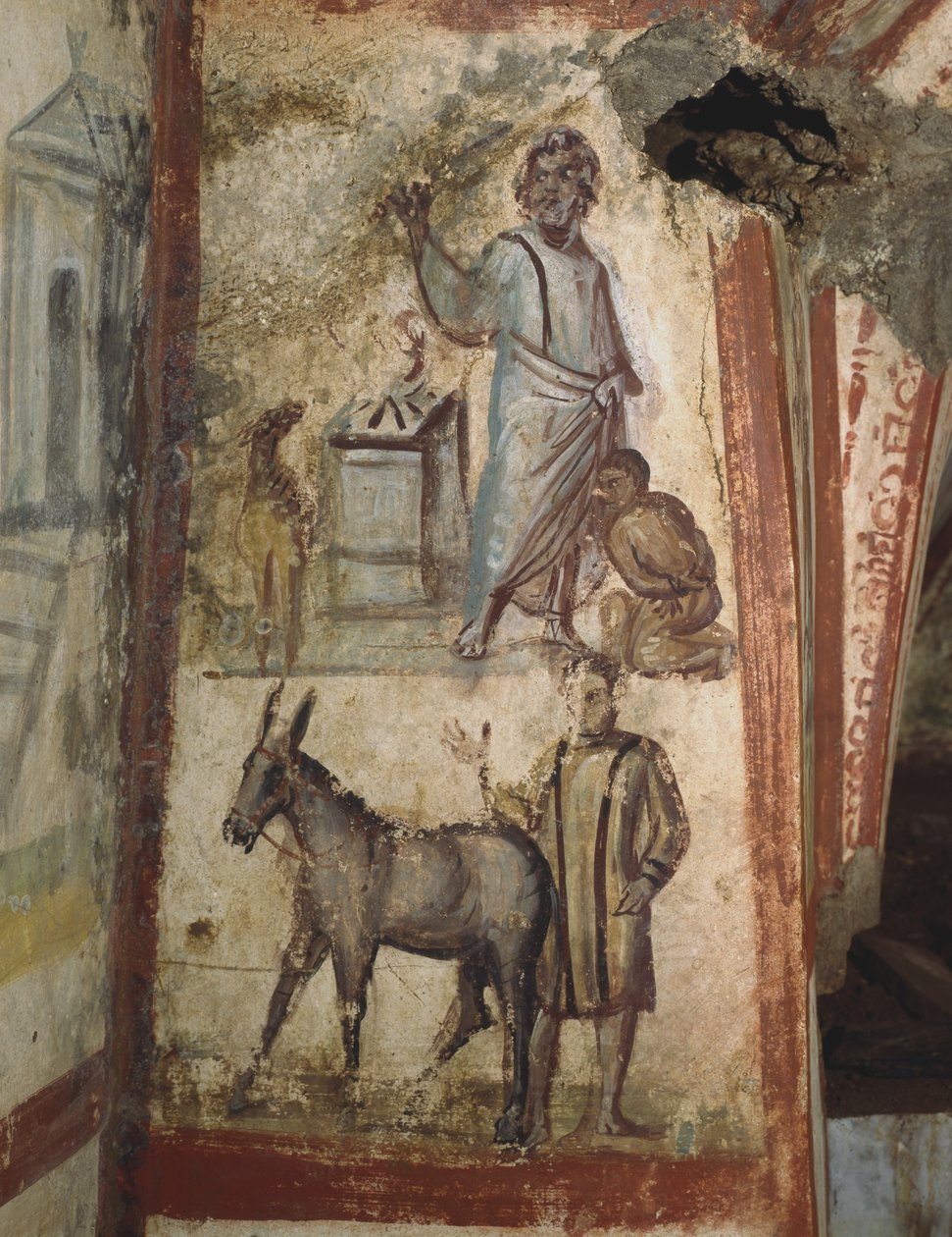 El sacrificio de Isaac, Catacumbas de Via Latina, Roma de Paleo Christian