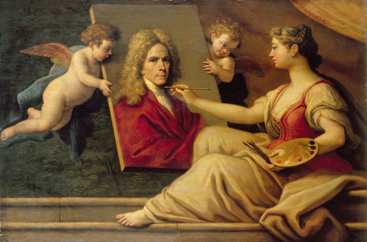 Autorretrato en una alegoría de las artes de Paolo di Matteis
