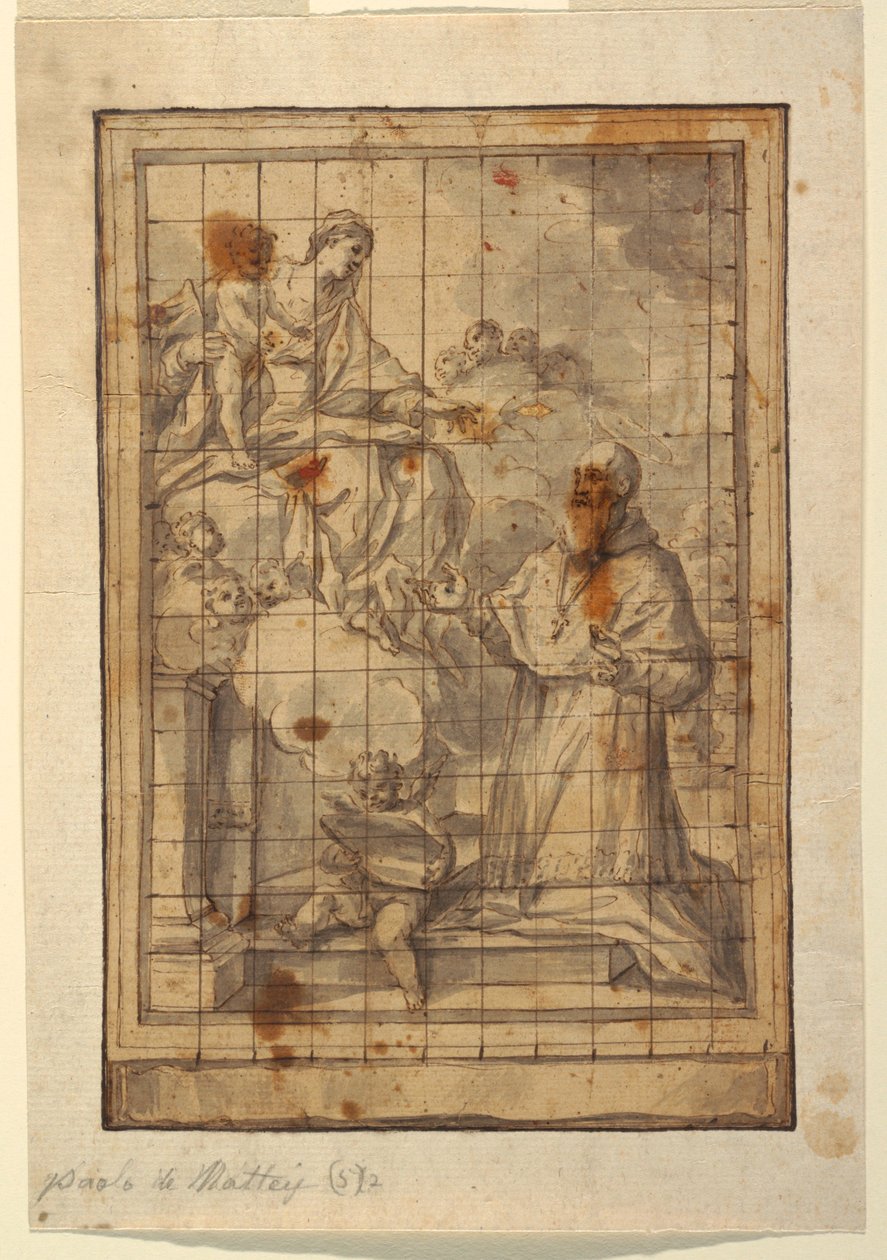 Virgen y niño en gloria de Paolo de Mattheis