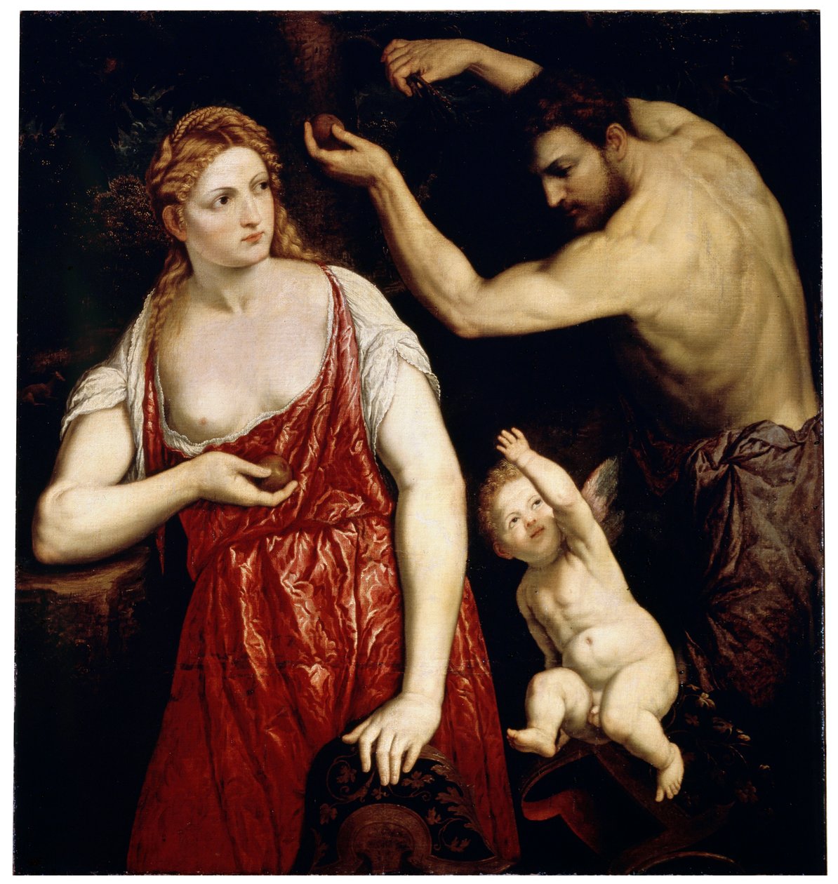 Venus y Marte con Cupido de Paris Bordone