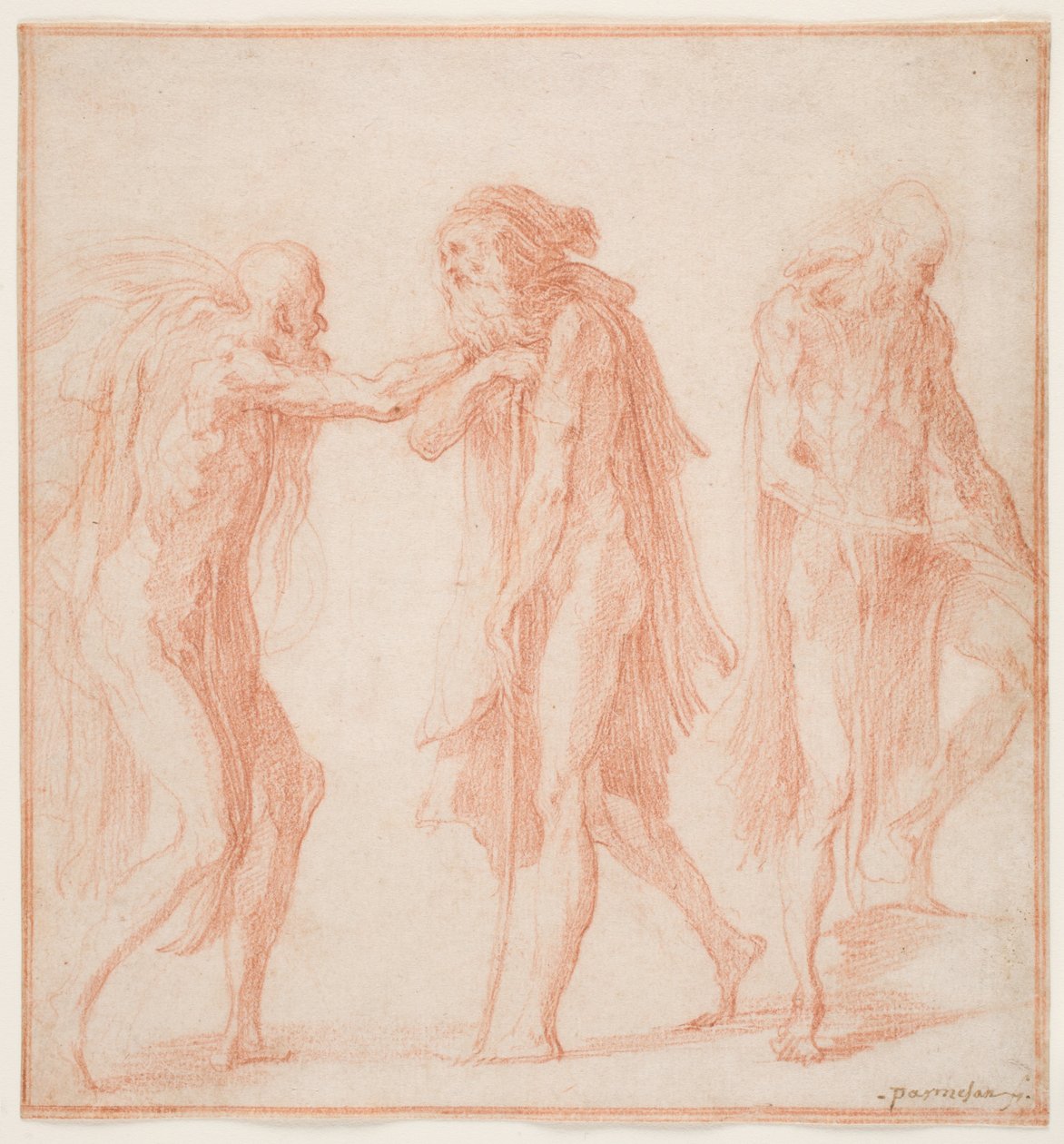 Tres Hombres Viejos, c.1535 de Parmigianino