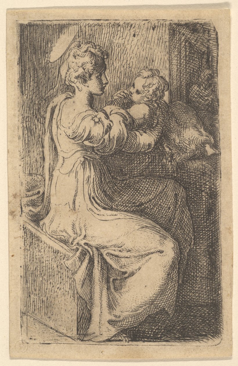Madonna y el niño, siglo XVI de Parmigianino