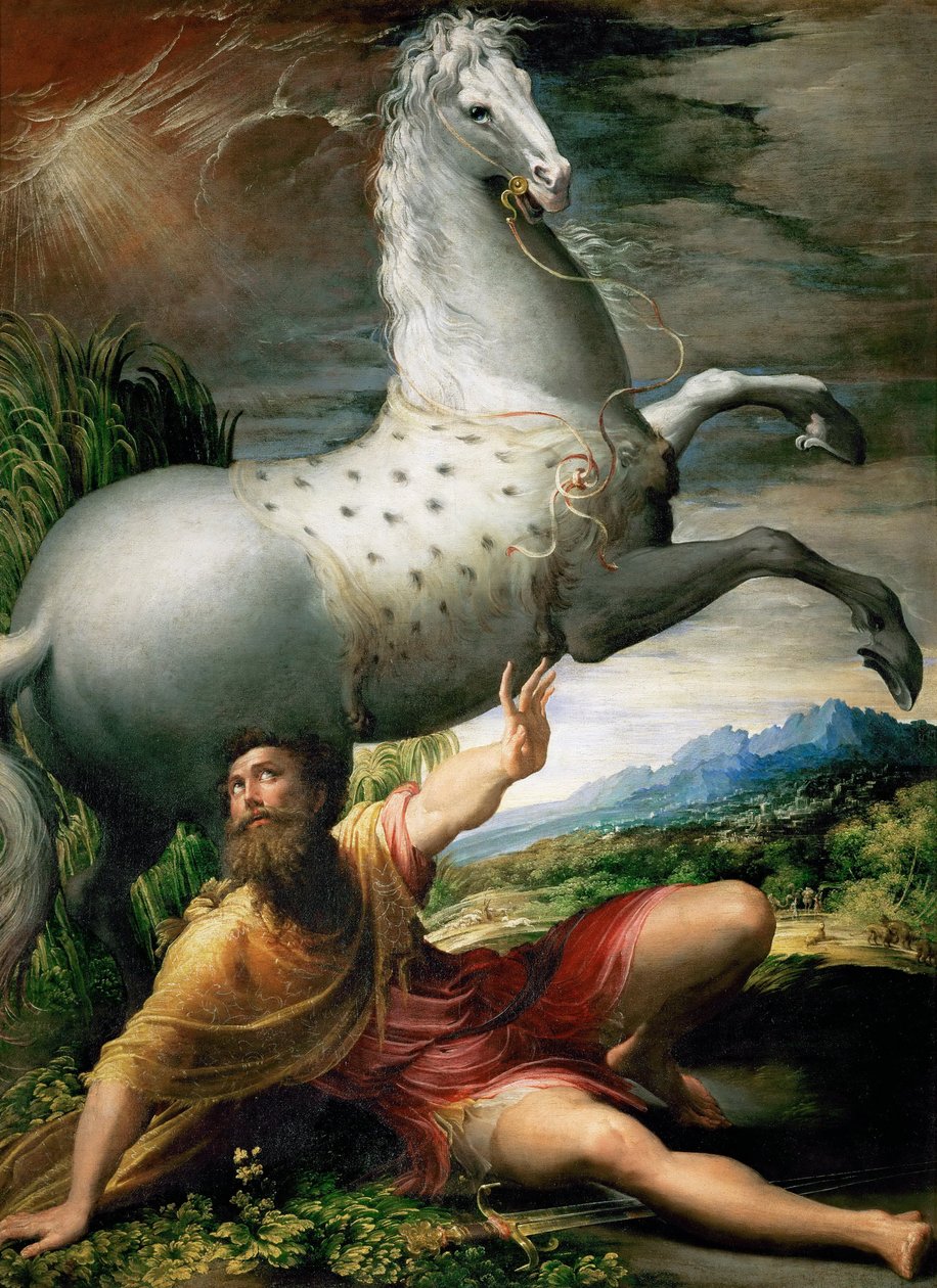 La conversión de San Pablo, ca. 1528 de Parmigianino