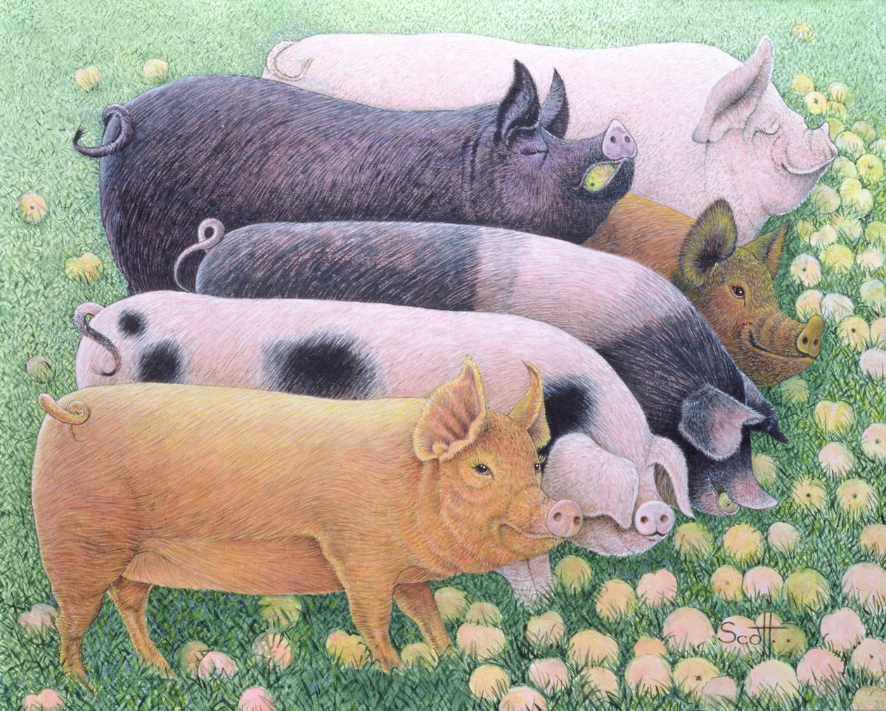 Pure Pleasure (acrílico sobre percal) de Pat Scott
