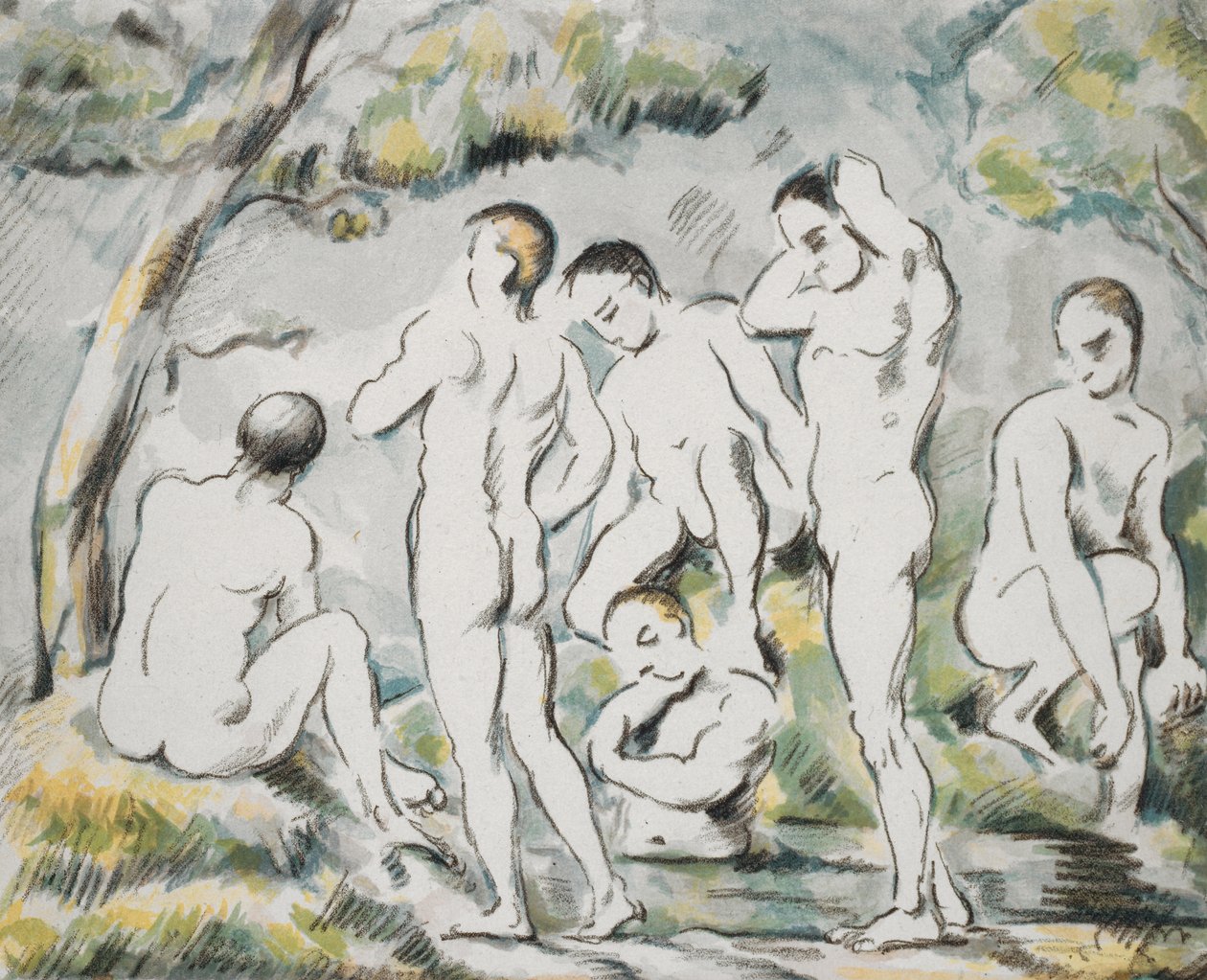 Les Baigneurs, Petite planche, 1896-97 de Paul Cézanne
