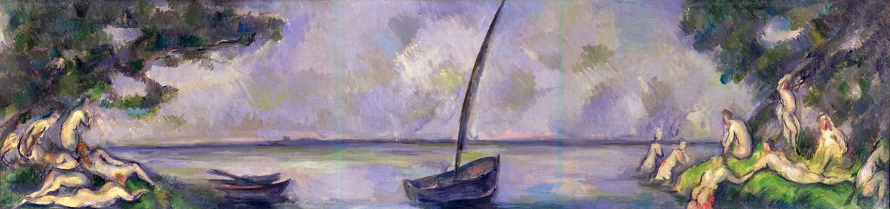 Barco y bañistas de Paul Cézanne