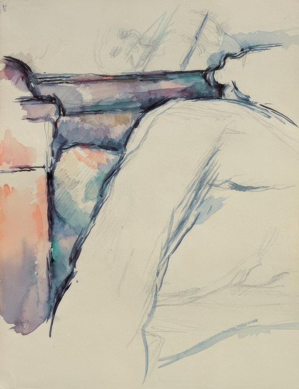 Estudio detallado de una cama deshecha de Paul Cézanne