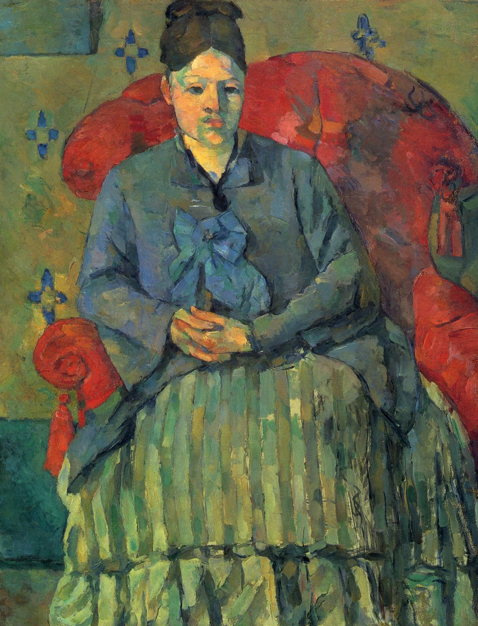 Retrato de Madame Cézanne en silla roja de Paul Cézanne