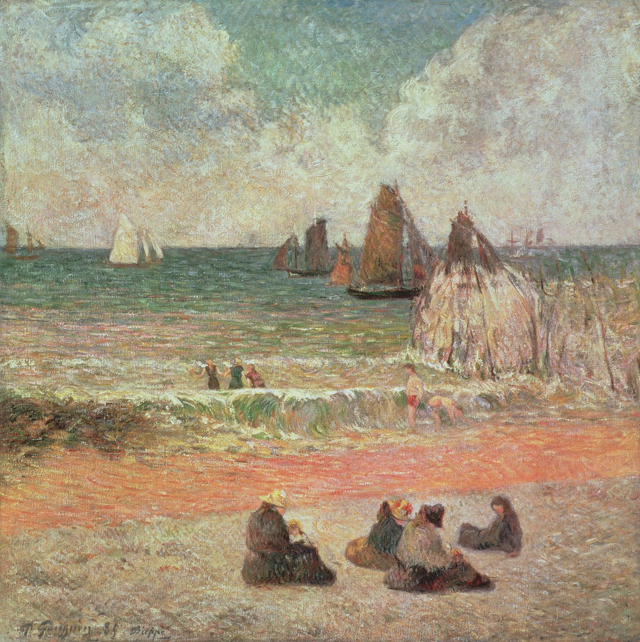 Bañándose en Dieppe de Paul Gauguin