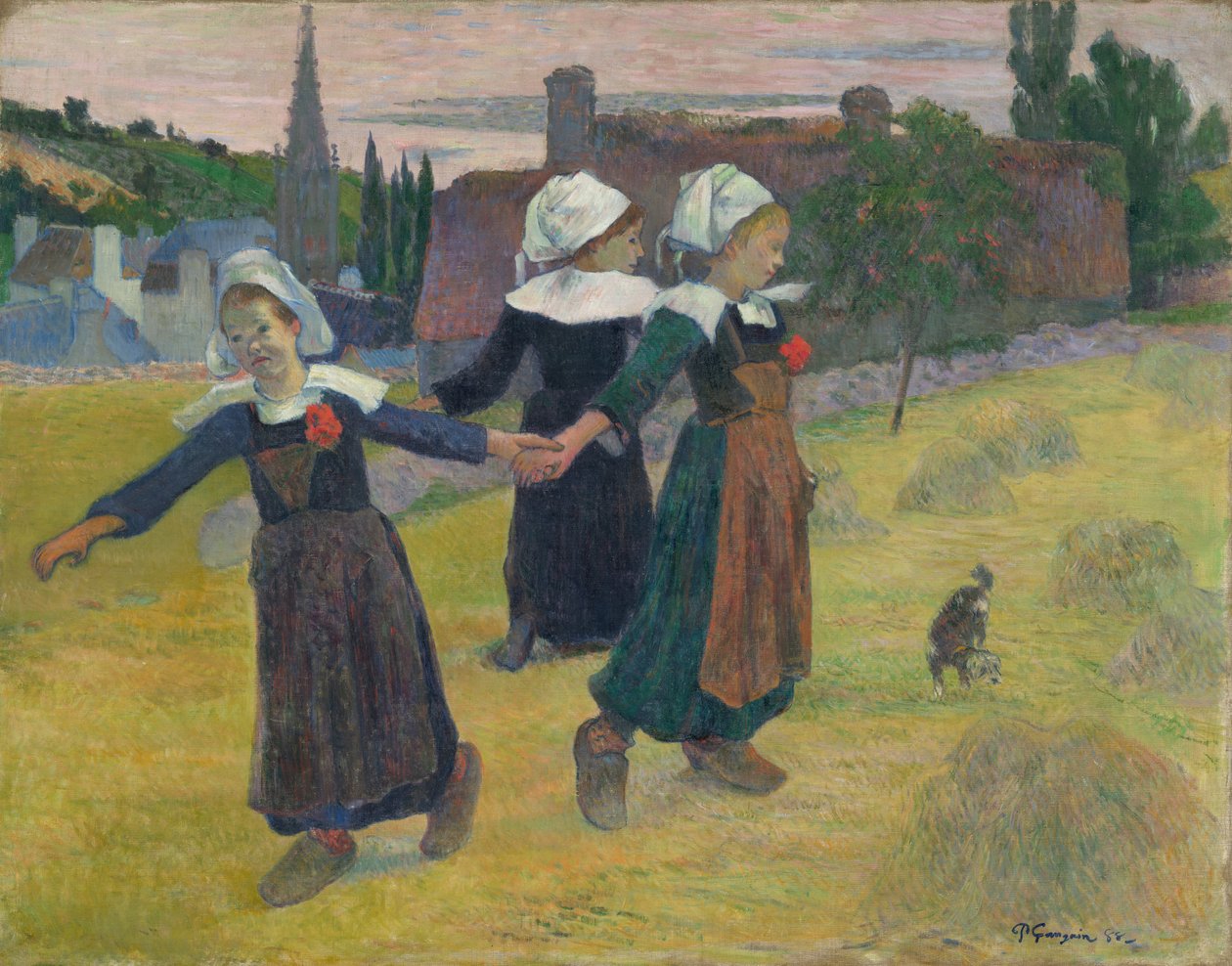 Chicas bretonas bailando, Pont-Aven de Paul Gauguin