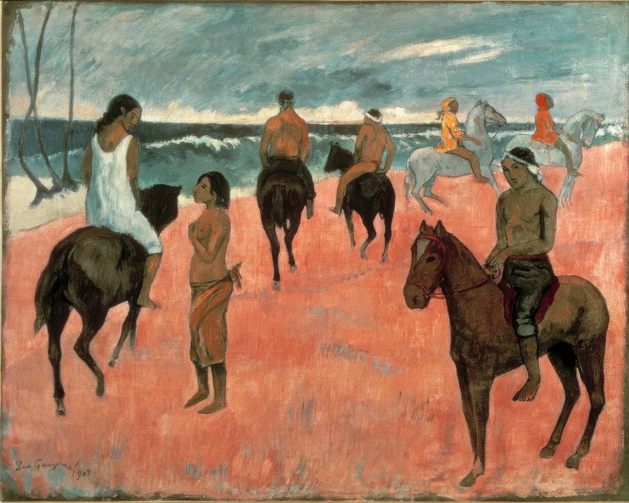 Jinetes en la playa de Paul Gauguin