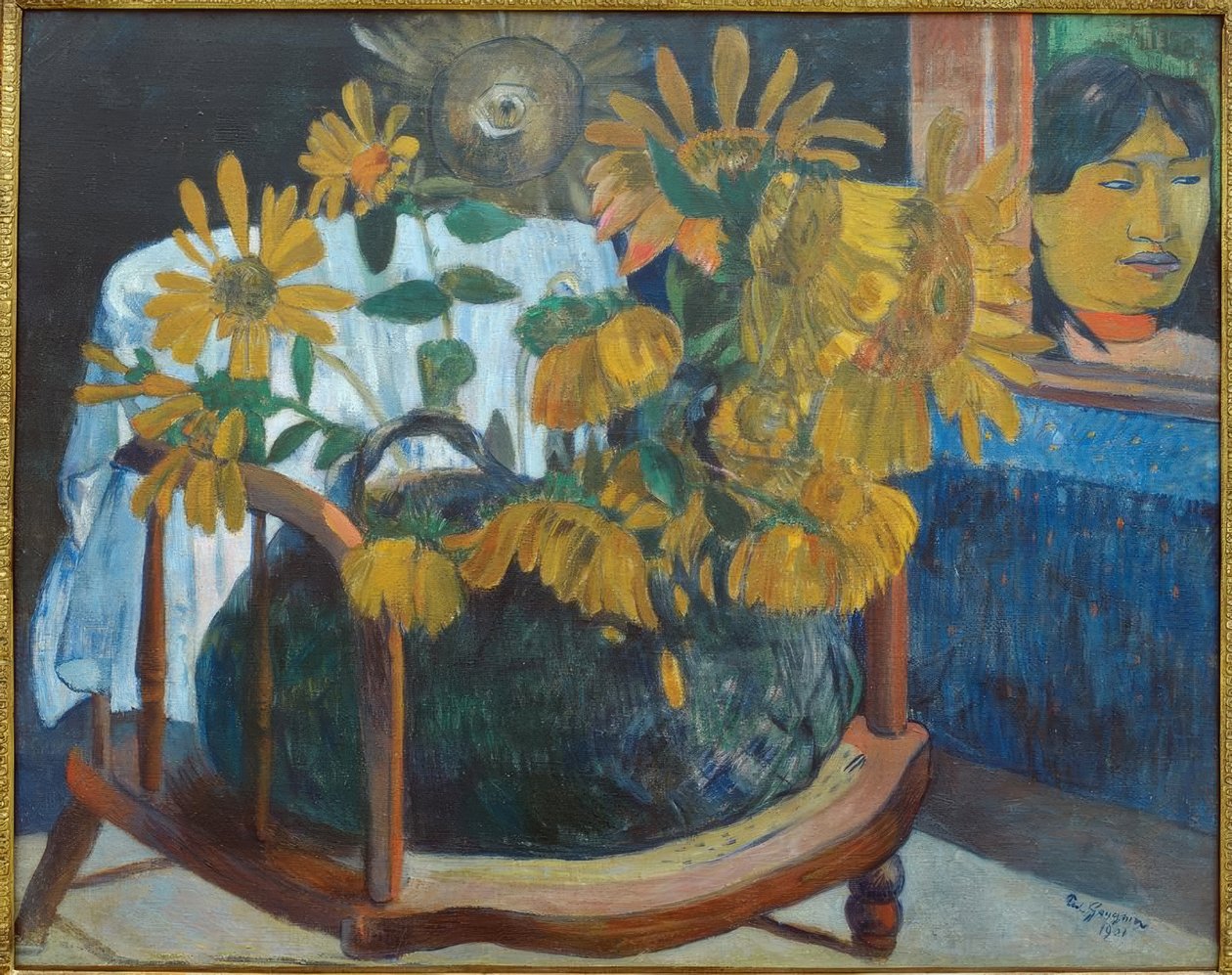 Flores de girasol en un sillón II de Paul Gauguin