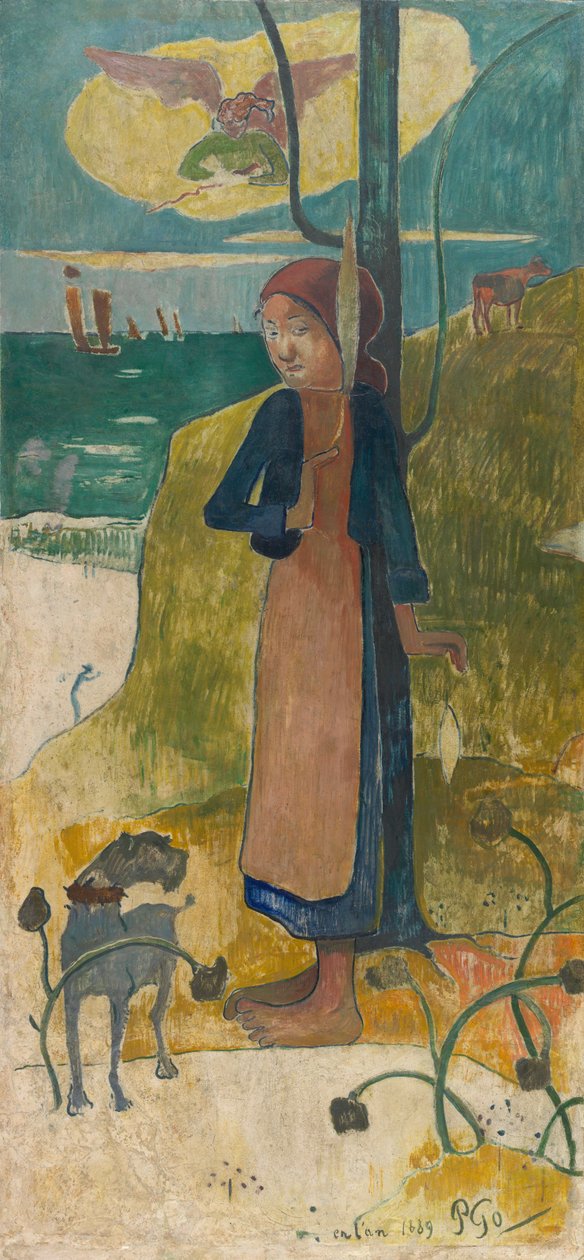 Joven bretona en la rueca, o Juana de Arco de Paul Gauguin