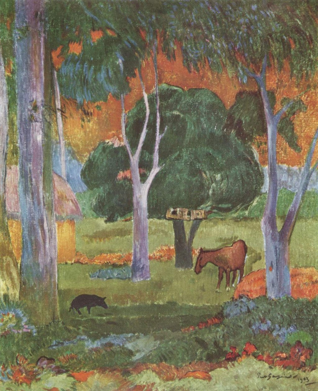 Paisaje en La Dominica de Paul Gauguin