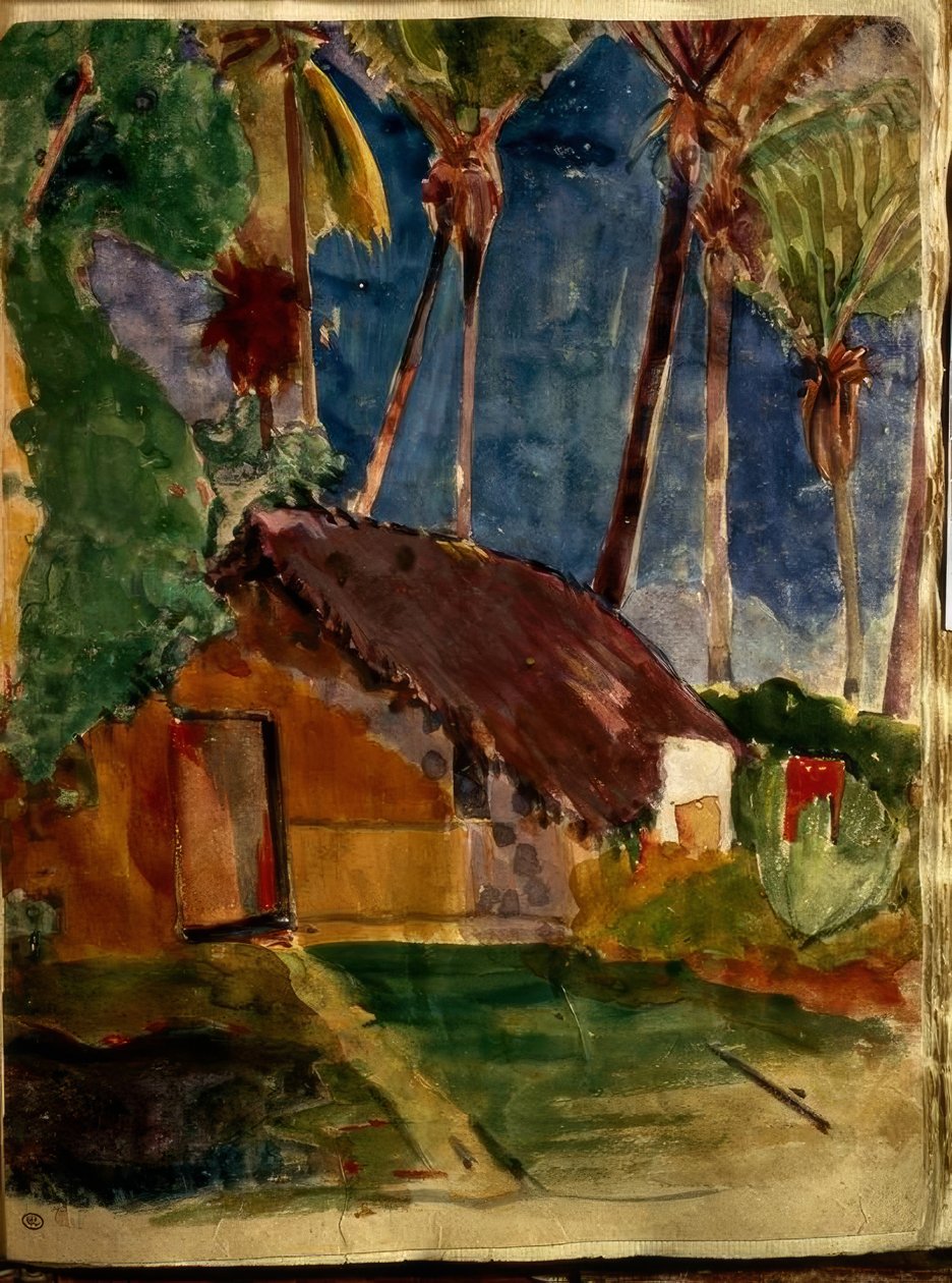 Paisaje en Tahití de Paul Gauguin
