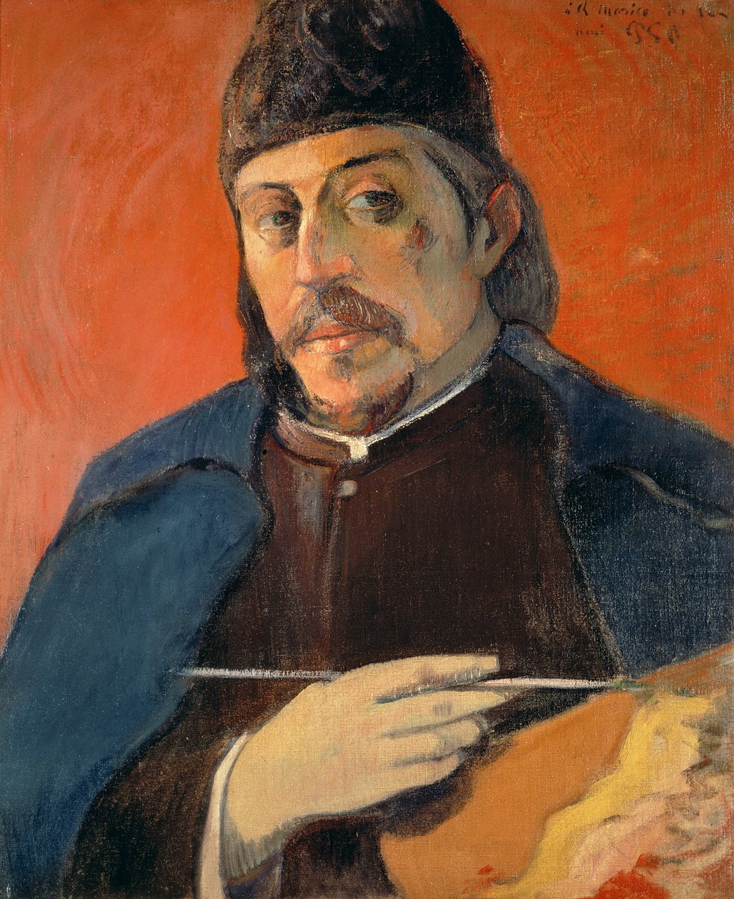 Autorretrato con una paleta, 1893-94 de Paul Gauguin