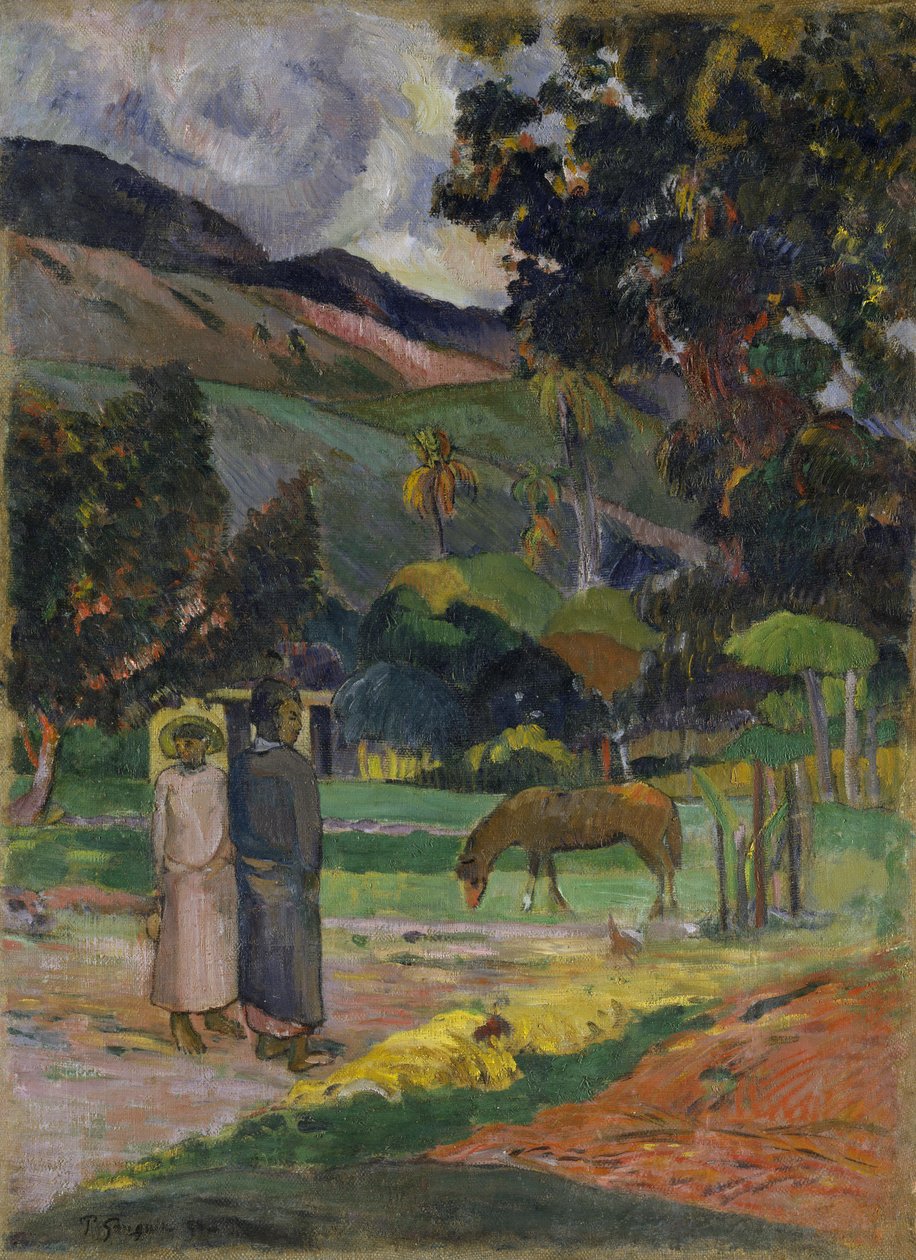 Paisaje tahitiano de Paul Gauguin