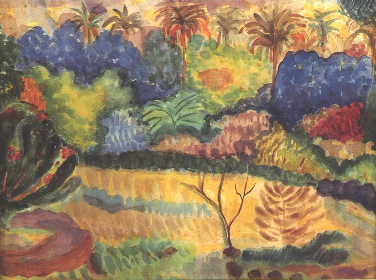 Paisaje tahitiano de Paul Gauguin