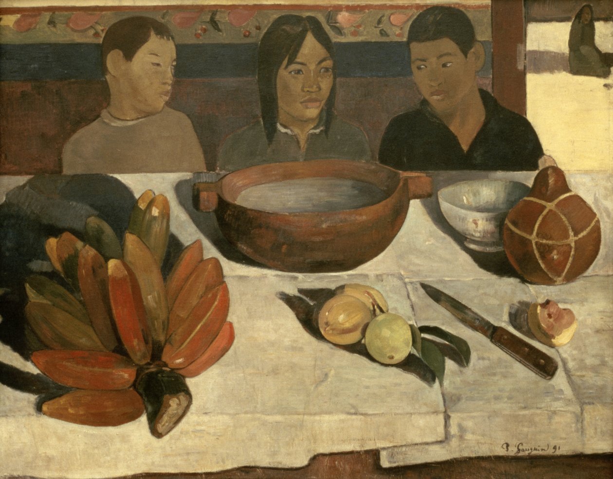 La comida (Los plátanos) de Paul Gauguin
