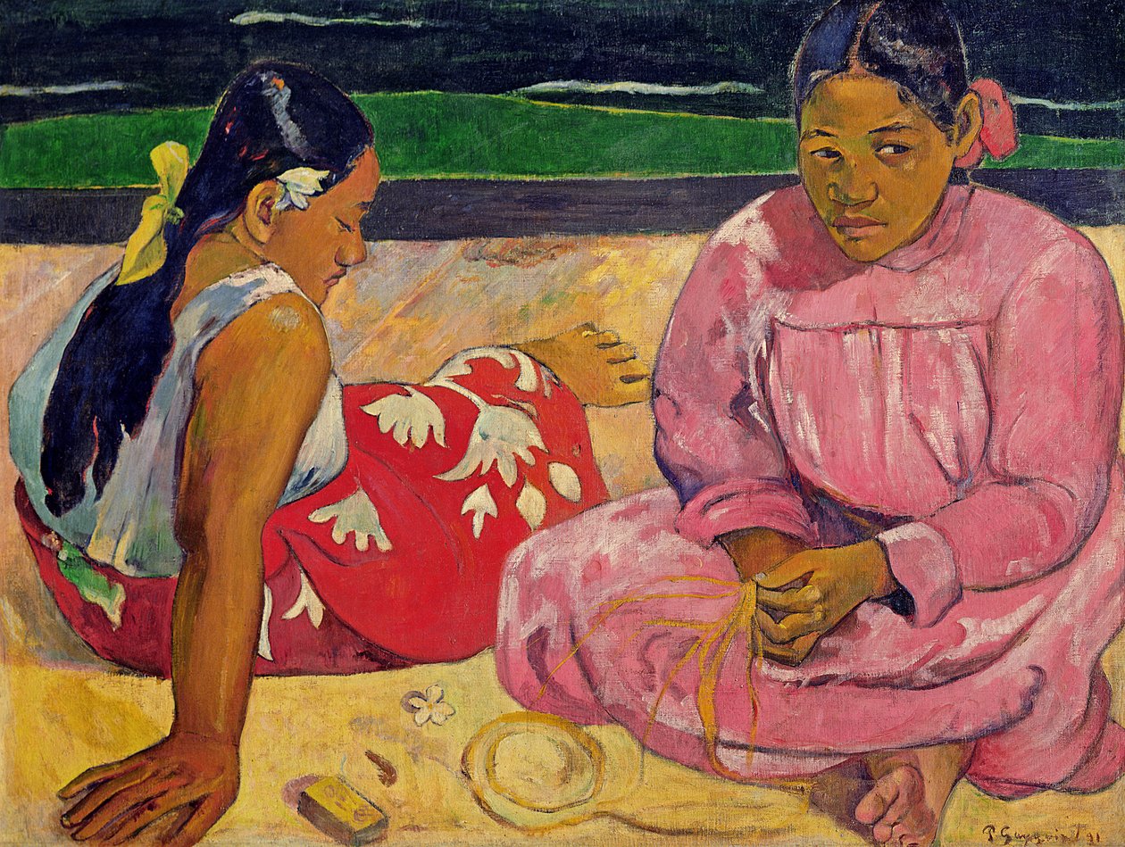 Mujeres de Tahití, en la playa, 1891 de Paul Gauguin