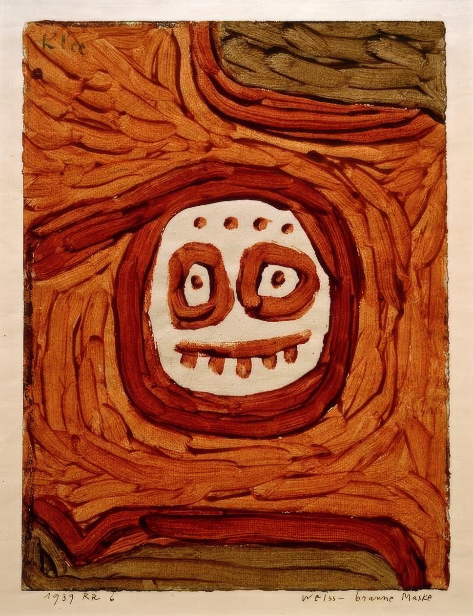 Máscara blanca y marrón de Paul Klee