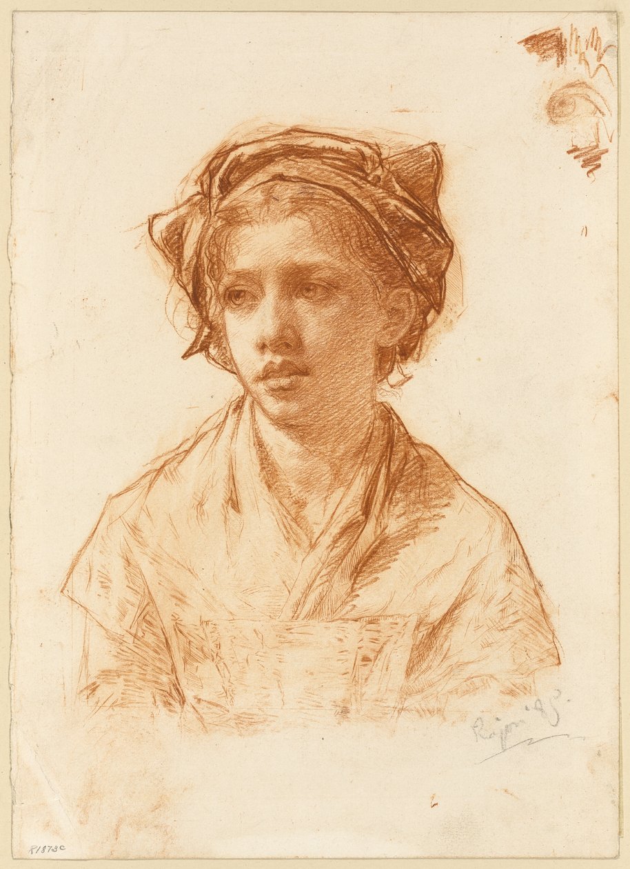 Busto de una Chica Campesina de Paul Adolphe Rajon