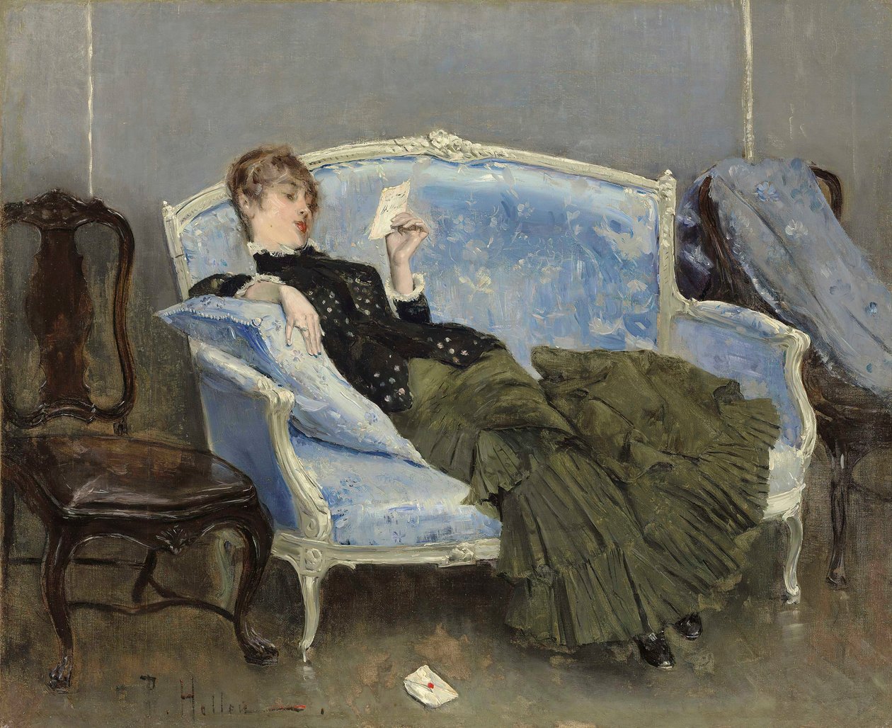 La carta, 1880 de Paul Cesar Helleu