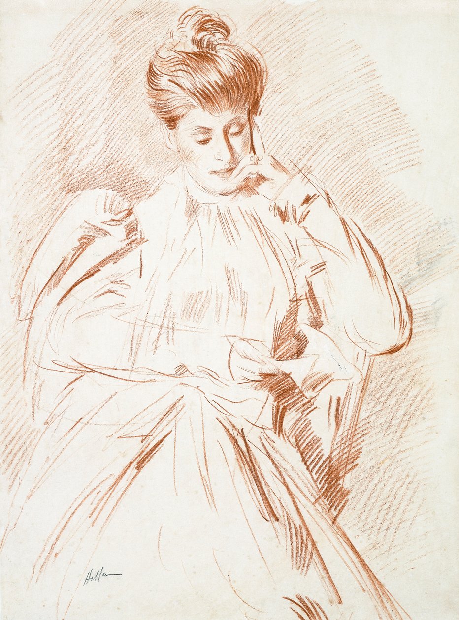Retrato de Madame Helleu leyendo de Paul Cesar Helleu
