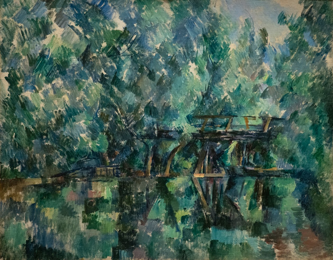 Un puente sobre un estanque Saint-Maur-des-Fosses de Paul Cézanne