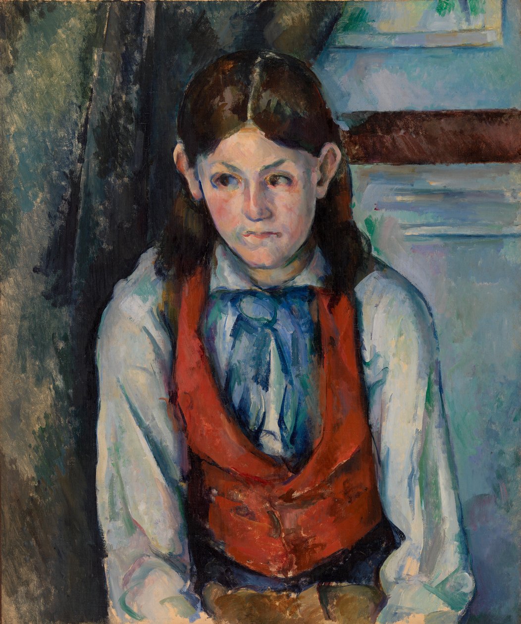 Niño con Chaleco Rojo de Paul Cézanne