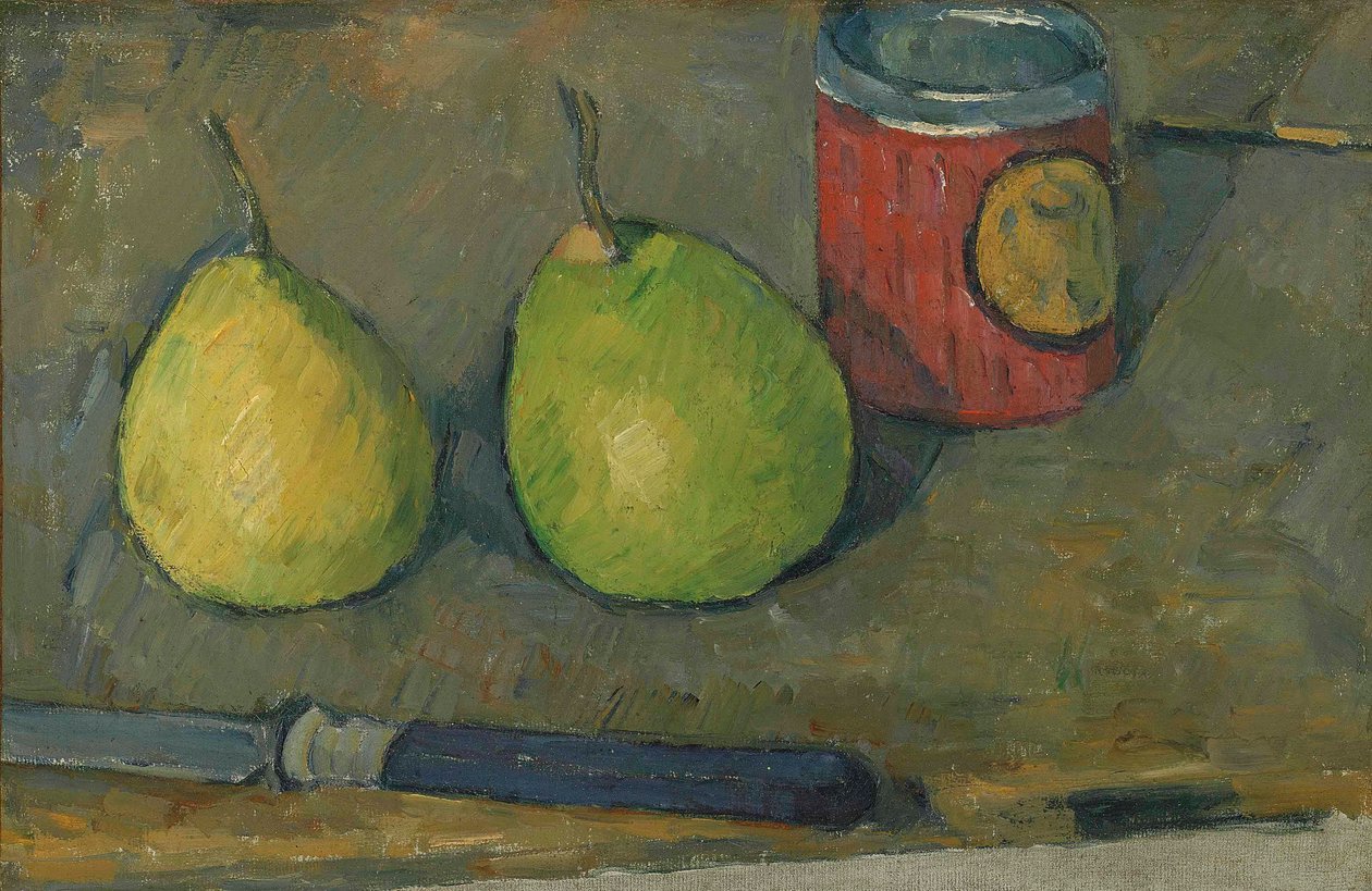 Peras y cuchillo de Paul Cézanne