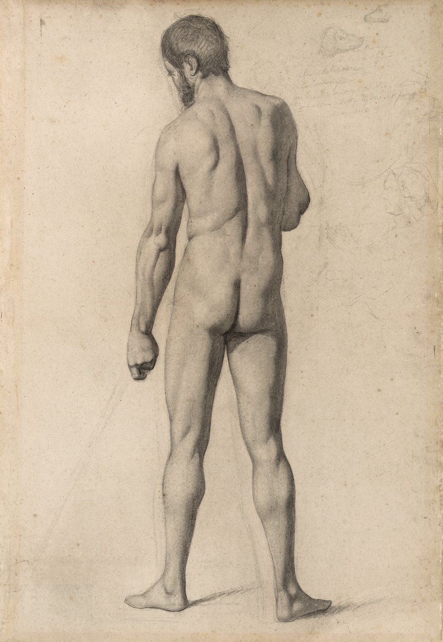 Desnudo académico, visto desde atrás de Paul Cézanne