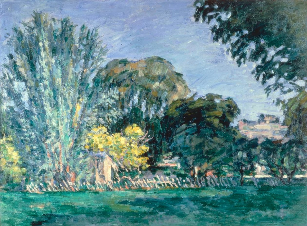 Árboles en Jas de Bouffan de Paul Cézanne