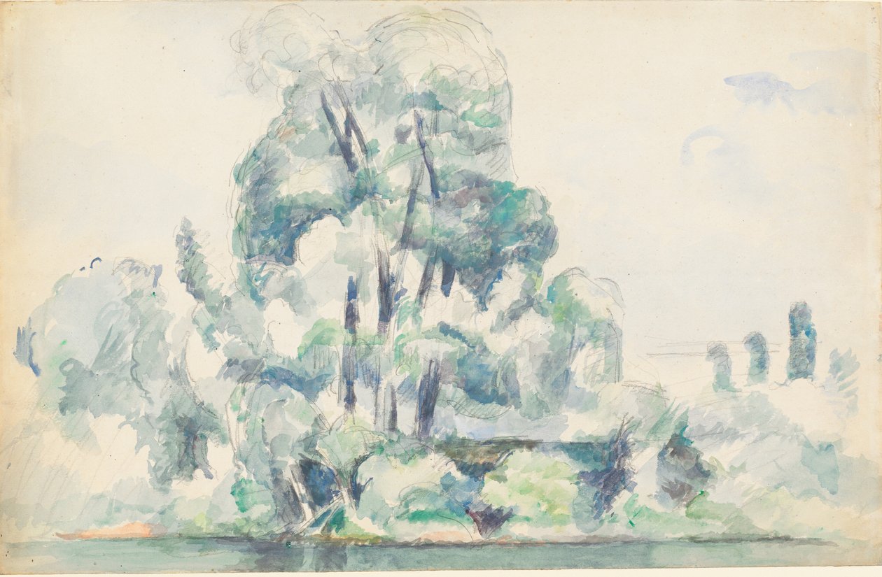 Orillas del Sena en Médan, 1880-1885 de Paul Cézanne