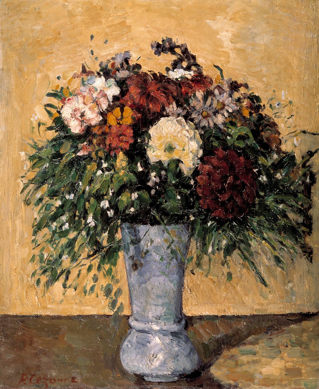Flores en un jarrón azul, 1873-1875 de Paul Cézanne