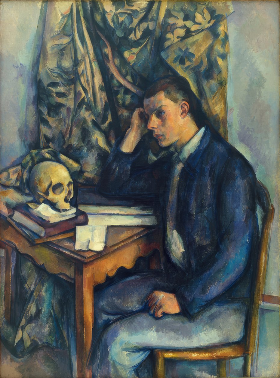 Joven con una calavera de Paul Cézanne