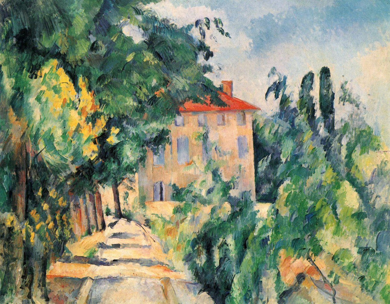Casa con tejado rojo (Jas de Bouffan) de Paul Cézanne