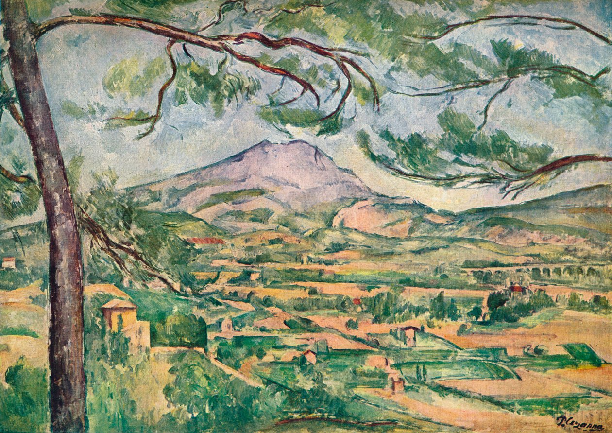 Mont Sainte-Victoire con gran pino, c. 1887 de Paul Cézanne