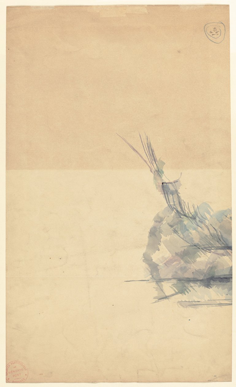 Estudio de una roca [verso] de Paul Cézanne