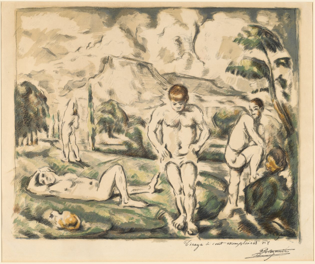 Los Bañistas (Placa Grande) de Paul Cézanne