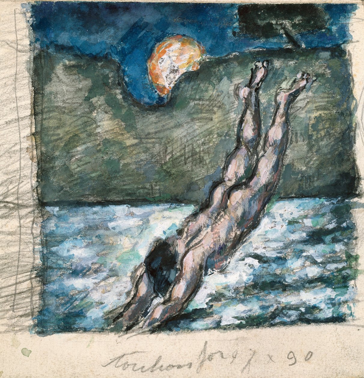 El buzo, 1867-70 de Paul Cézanne