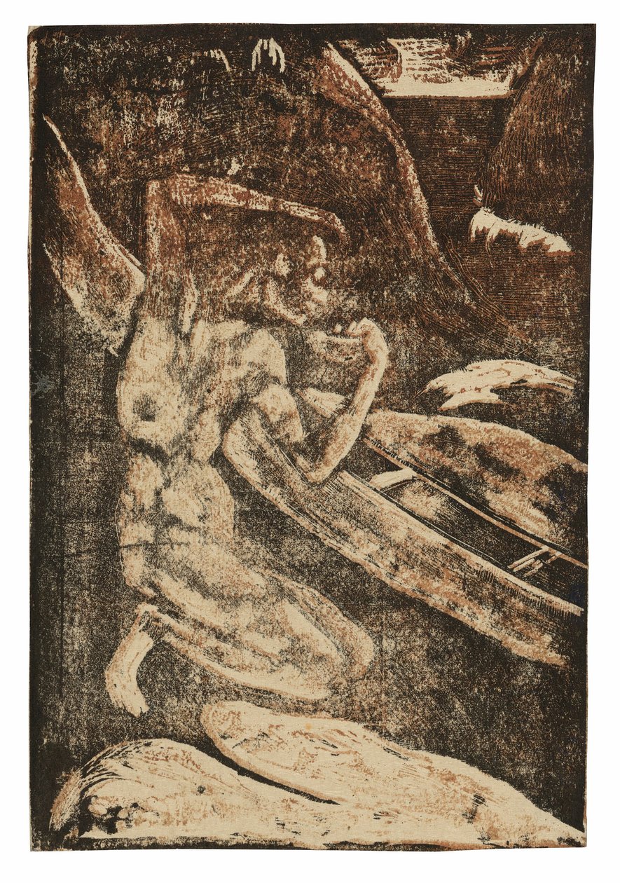 Un pescador bebiendo junto a su canoa de Paul Gauguin