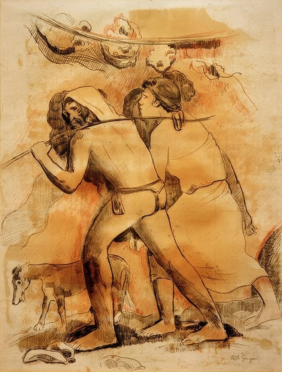 La Partida (Adán y Eva) de Paul Gauguin