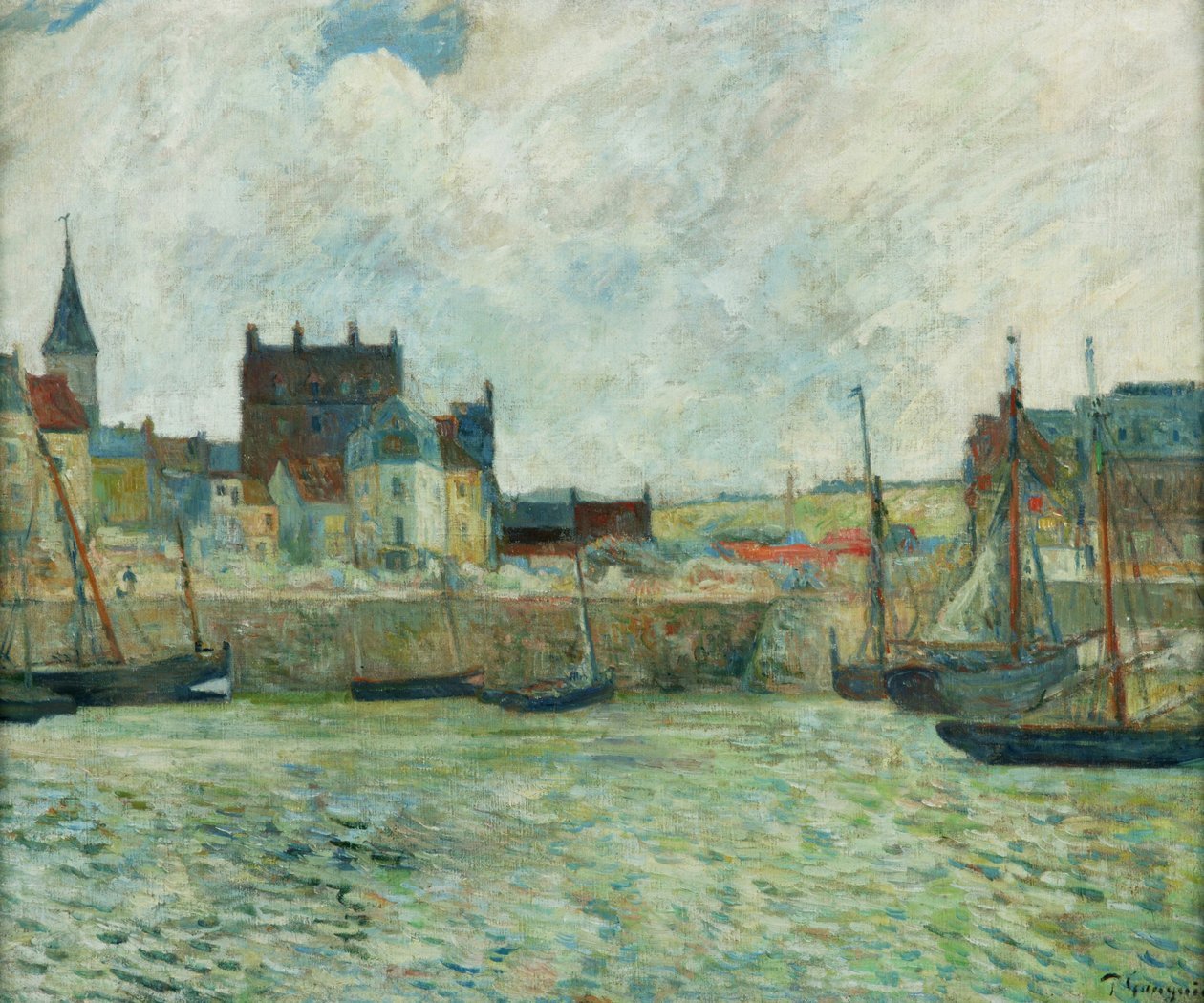 Escena portuaria, Dieppe, c.1885-86 (óleo sobre lienzo) de Paul Gauguin